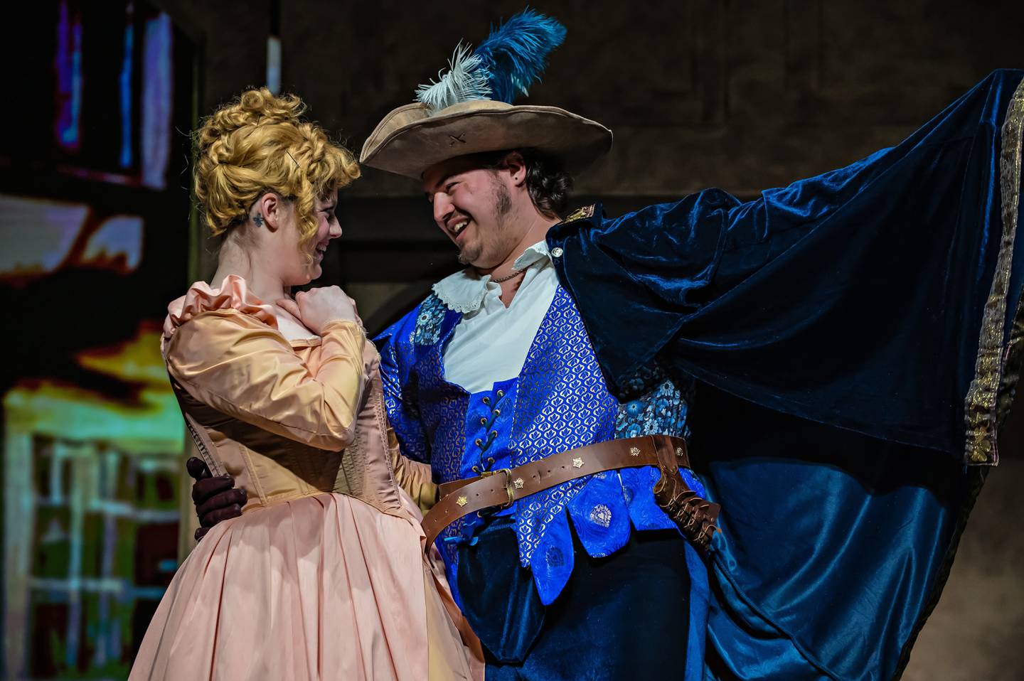 Nora Brown (Adele), Marcus Pallan (Porthos)
Theatre 121 presents Ken Ludwig’s adaptation of “The Three Musketeers” at Woodstock Opera House in 2025.