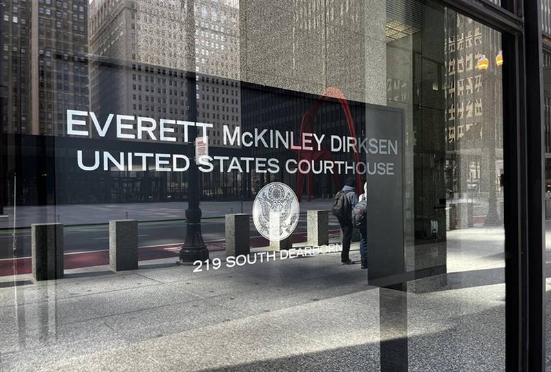 The Everett McKinley Dirksen U.S. Courthouse is pictured in Chicago Monday as a federal trial of the former Commonwealth Edison lobbyists and one ex-executive continues. (Capitol News Illinois photos by Hannah Meisel)