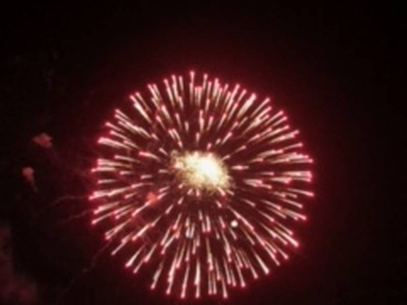 Fireworks over Lily Lake during Lakemoor Fest' Fireworks show Saturday night. Pyrotechnicians released about 33,000 fireworks during the show.