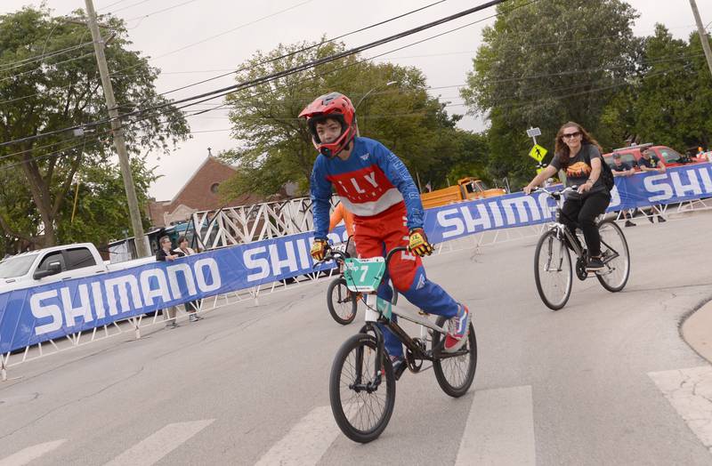 Austin Brown of Brookfield participates in the Family Fun Race during the Cycle Brookfield Criterium on Wednesday, July 24, 2024.