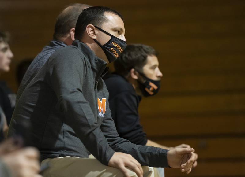 McHenry's wrestling head coach Jake Guardalabene on Thursday, December 9, 2021 at Jacobs High School in Algonquin.