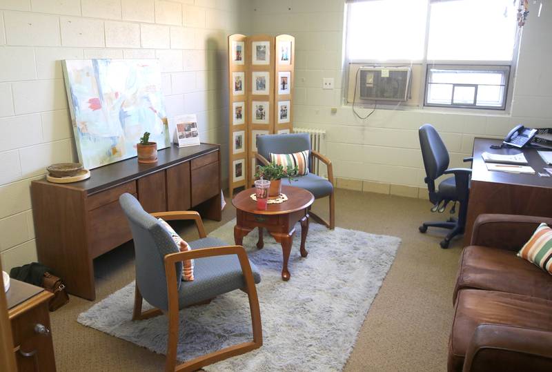 The chat room at the new location of Family Service Agency’s Club 55 in DeKalb. The senior center is celebrating its grand reopening Monday, April 10, 2023, in its new location at Bethlehem Lutheran Church, 1915 North First Street, in DeKalb.