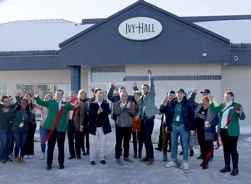 People celebrate the new Ivy Hall Crystal Lake, a social equity-licensed cannabis dispensary during an open house on Thursday, Feb. 2, 2023, at 501 Pingree Road in Crystal Lake.