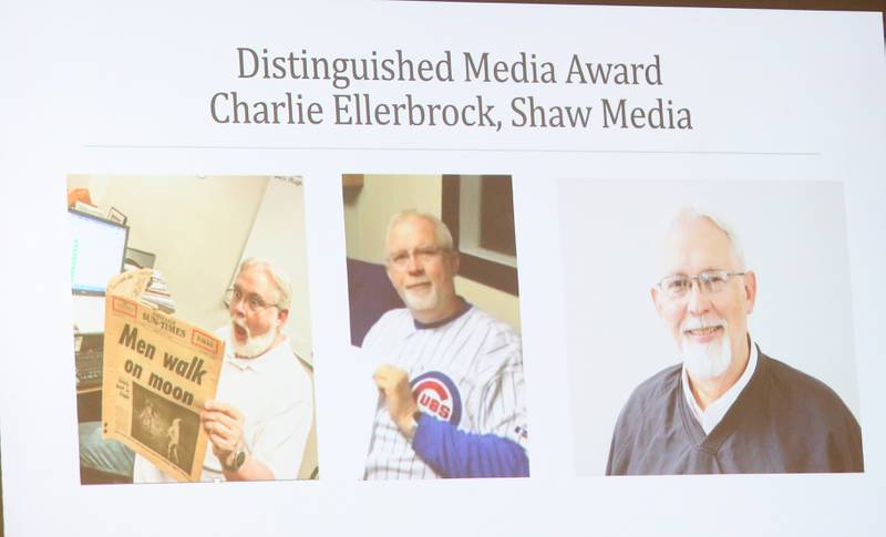Shaw Media’s Charlie Ellerbrock, was the 2025 recipient of the Distinguished Media Award during the 2025 Shaw Media Illinois Valley Sports Hall of Fame at the Auditorium Ballroom in La Salle.  Ellerbrock passed away ealier this spring.
