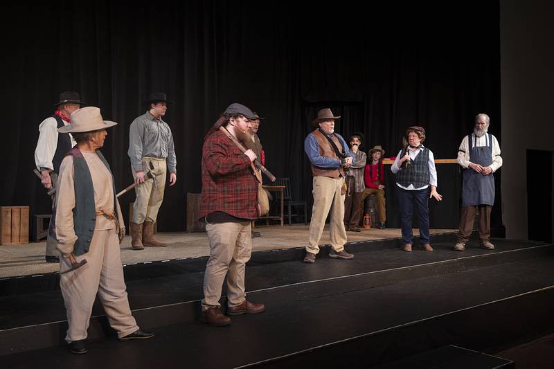 The cast of The Performing Arts Guild rehearses their rendition of “Paint Your Wagon” on Monday, April 13, 2026.