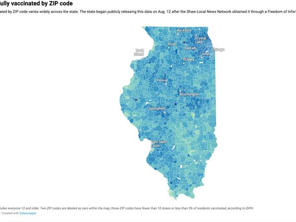 How vaccinated is where you live? Fully vaccinated residents by ZIP code in Illinois