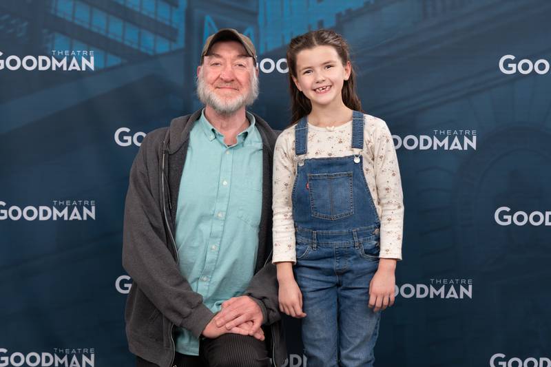 Christopher Donahue (Scrooge) and Ava Rose Doty of Downers Grove (Tiny Tim) in 2024 production of "A Christmas Carol" at Goodman Theatre in Chicago.