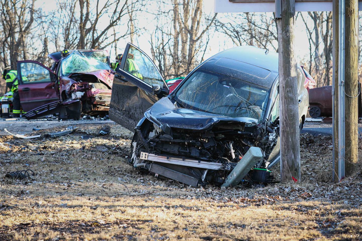 A woman was flown to Advocate Condell Medical Center in Libertyville after a crash near Woodstock Tuesday, Feb. 25, 2025.