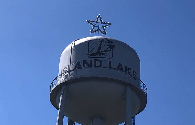 The star on top of the Island Lake was placed there to boost morale after a tornado devastated the town in 1965. The man who helped put the star atop the tower, Carl Woerner, died June 7, 2024.