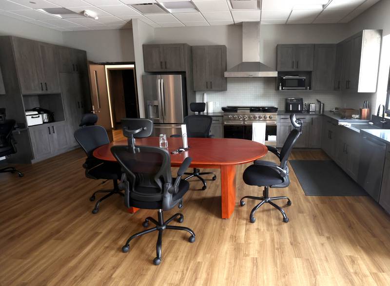 The kitchen Tuesday, April 29, 2025, at the newly opened DeKalb Fire Station No. 4 on South Malta Road near the Schnucks shopping center.