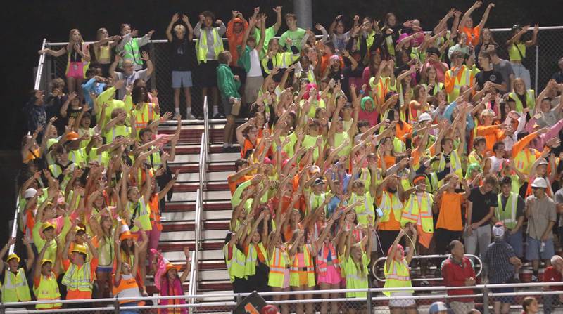 L-P fans cheer during the opening kickoff against Ottawa on Friday, Sept. 12, 2025 at King Field.