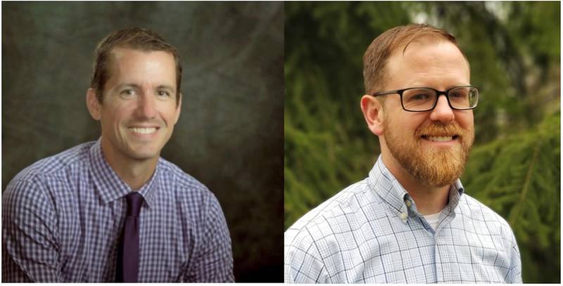 The City of Harvard named Donovan Day, left, community development director, and Rob Lamz, right, public works superintendent, were appointed to their new positions at the April 25 city council meeting.