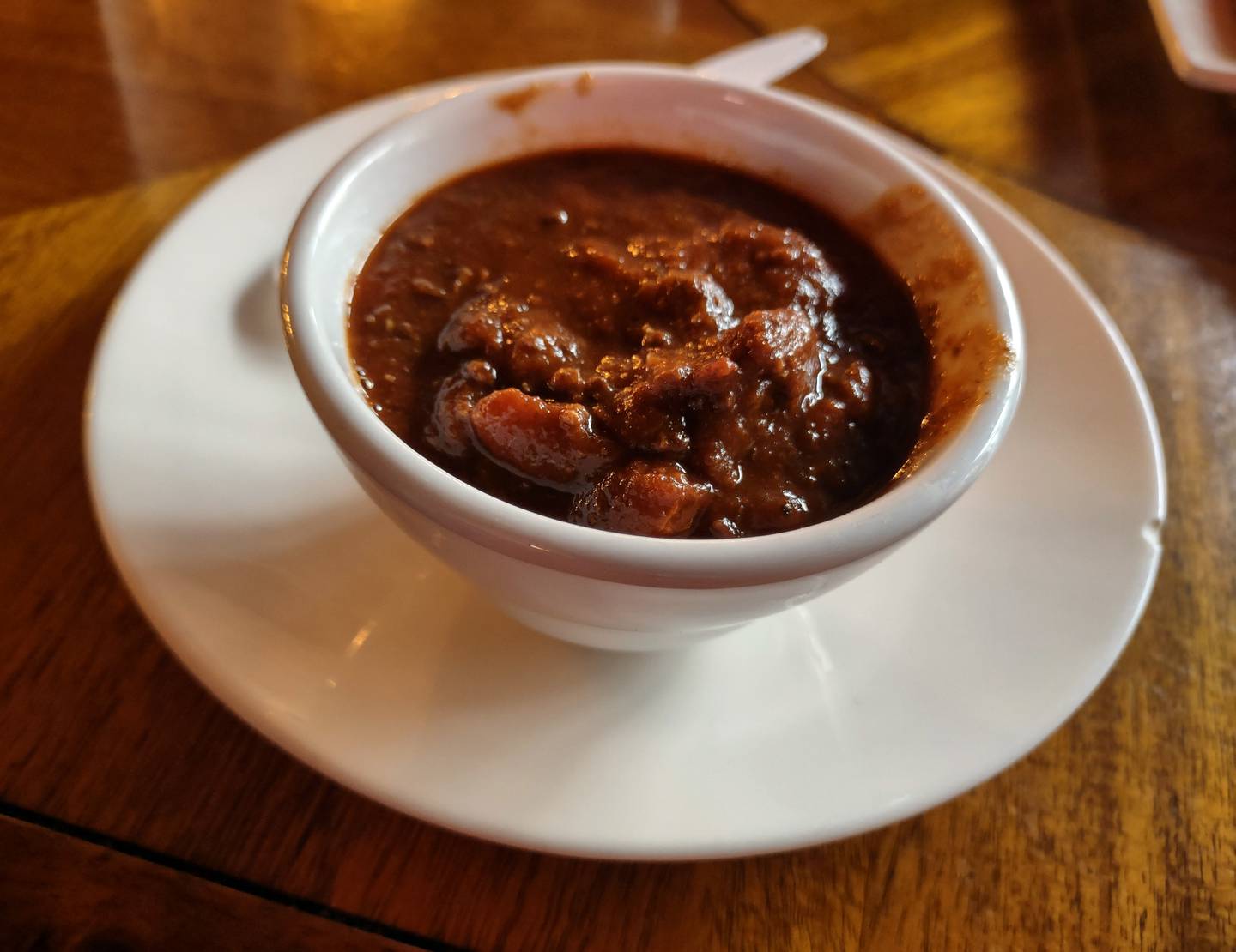 The house-made chili at Tully Monster Pub & Grill in downtown Morris is a thick stew with beef, beans and chunks of tomato.