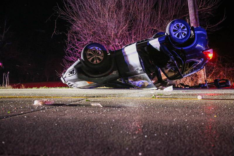 Four people were hospitalized after a crash near Woodstock Thursday evening.