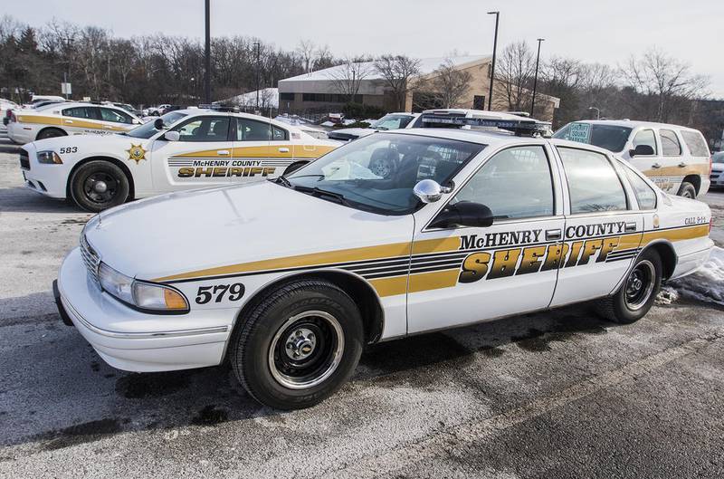 A squad car outside the McHenry County Sheriff's Office in Woodstock on Thursday, January 21, 2016.