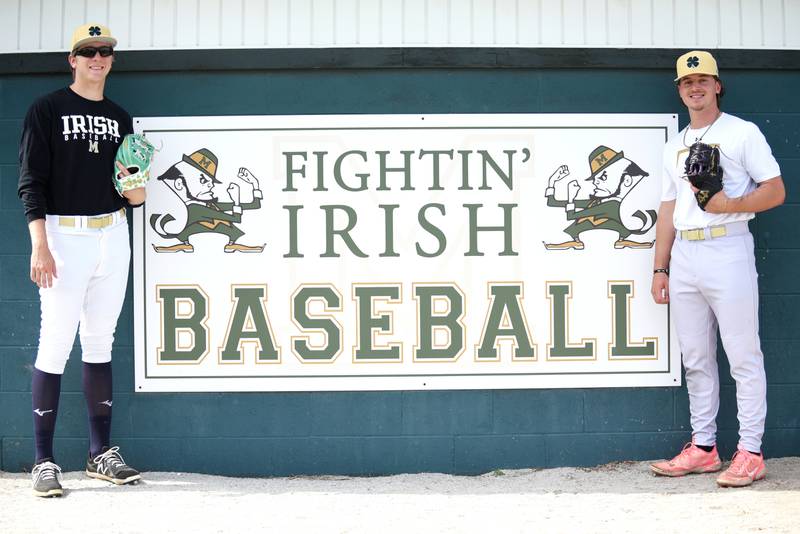 Bishop McNamara pitchers Callaghan O'Connor, left, and Dom Panozzo.