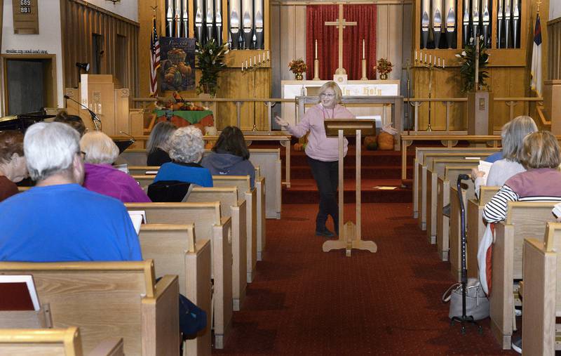 Nancy Mueller conducts rehearsal for George Frideric Handel’s “Messiah” at St. Paul Lutheran Church in Streator. A performance is scheduled 3 p.m. Sunday, Dec. 4.