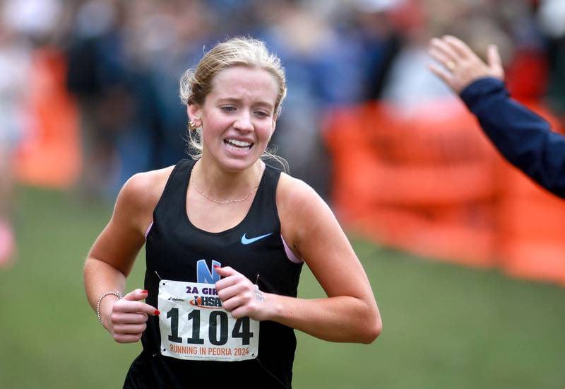 Nazareth's Sarah Owen competes in the Class 2A State Cross Country Championships on Saturday, Nov. 9, 2024 at Detweiller Park in Peoria.