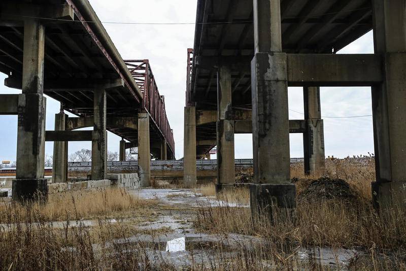 Traffic flows along the Interstate 80 bridges on Thursday, Feb. 14, 2019, in Joliet, Ill. Inspectors this week are completing an annual examination of the Interstate 80 bridges that state officials say is done to assure they are safe to drive, despite the need for repairs.