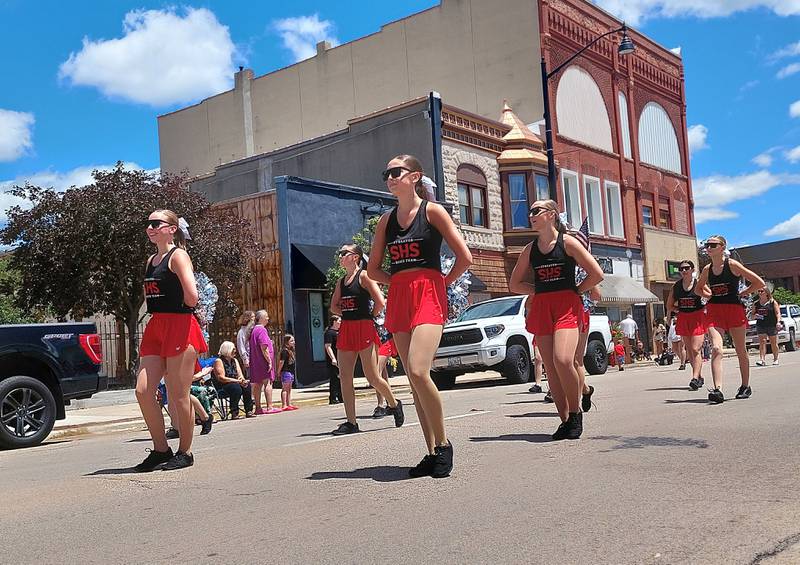 The Streatorettes dance team marches Sunday, June 30, 2024, in the Liberty Fest parade in Streator.
