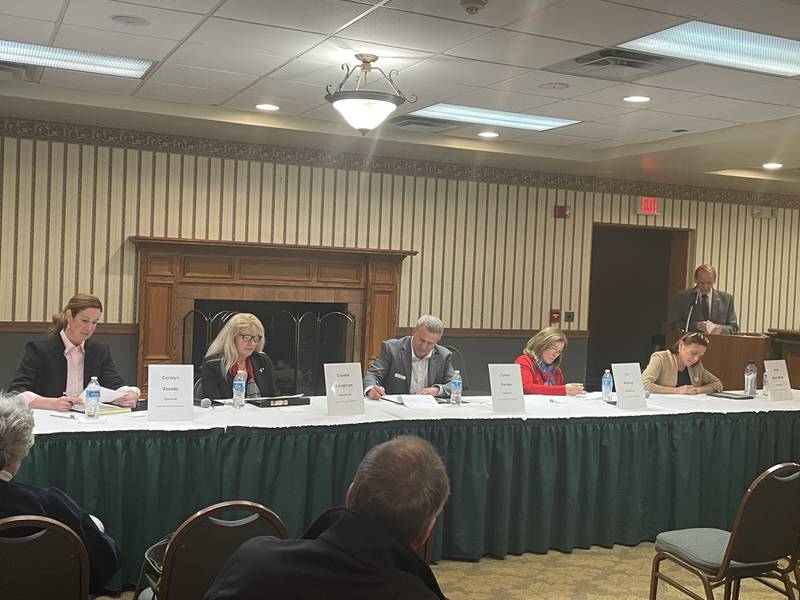 Candidates for the 76th House District weigh in on the issues Feb. 13, 2024 during a forum held at the Red Roof Inn and Suites in DeKalb.