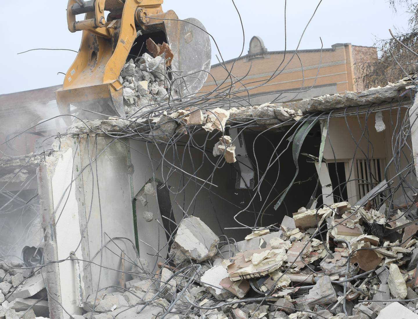 Demolition of the old Ogle County Jail in downtown Oregon started Monday morning.