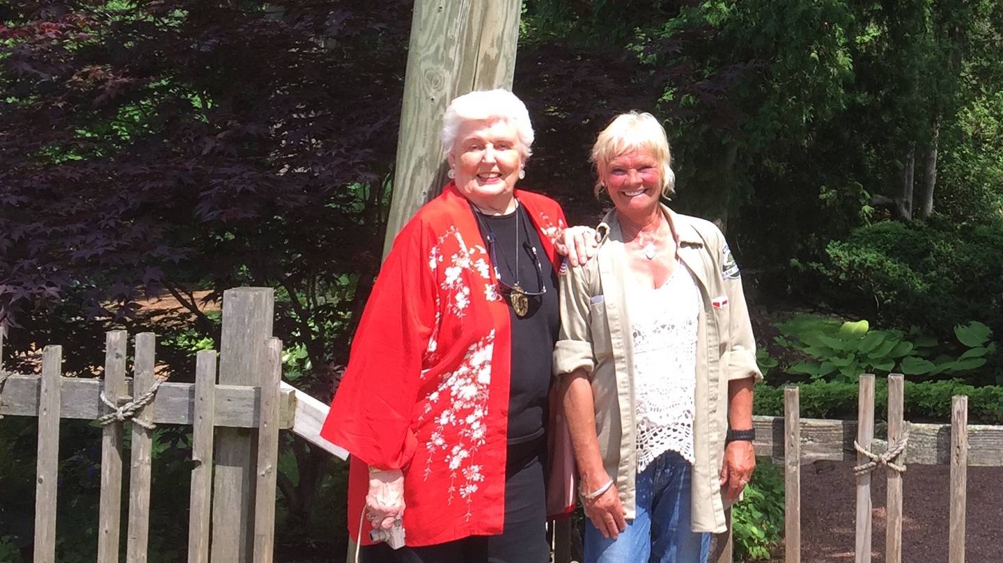 The late Darlene Larson (left) with Kane County Forest Preserve horticulturalistJanice Slowiak in 2015. The Geneva Garden Club and Friends of Fabyan will dedicate the Japanese Tea House in a celebration and memorial for the late Darlene Larson from 1 to 3 p.m. June 5 at the Fabyan Japanese Garden in Geneva.