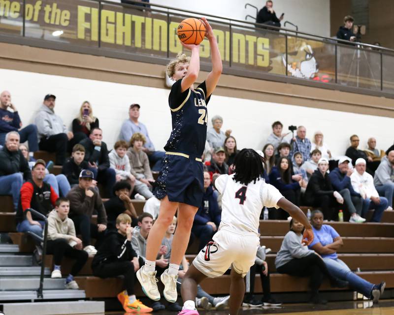 Lemont's Alanas Castillo (24) shoots a jumper during their WJOL Thanksgiving Classic Championship game between Bradley-Bourbonnais and Lemont on Saturday, Nov. 30, 2024, in Joliet.