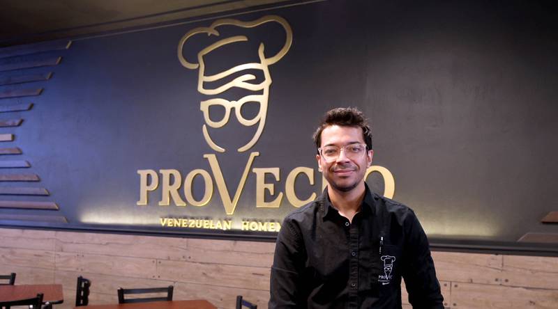 Emmanuel González, owner of Provecho Home Made Food, Friday, May 22, 2026, at the restaurant. Provecho is a new Venezuelan homemade food restaurant that has recently opened at 131 East Lincoln Highway, in DeKalb.