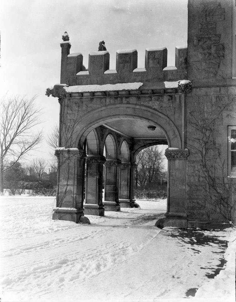 Winter on the Northern Illinois State Normal School (now Northern Illinois University) campus in DeKalb, circa 1920.