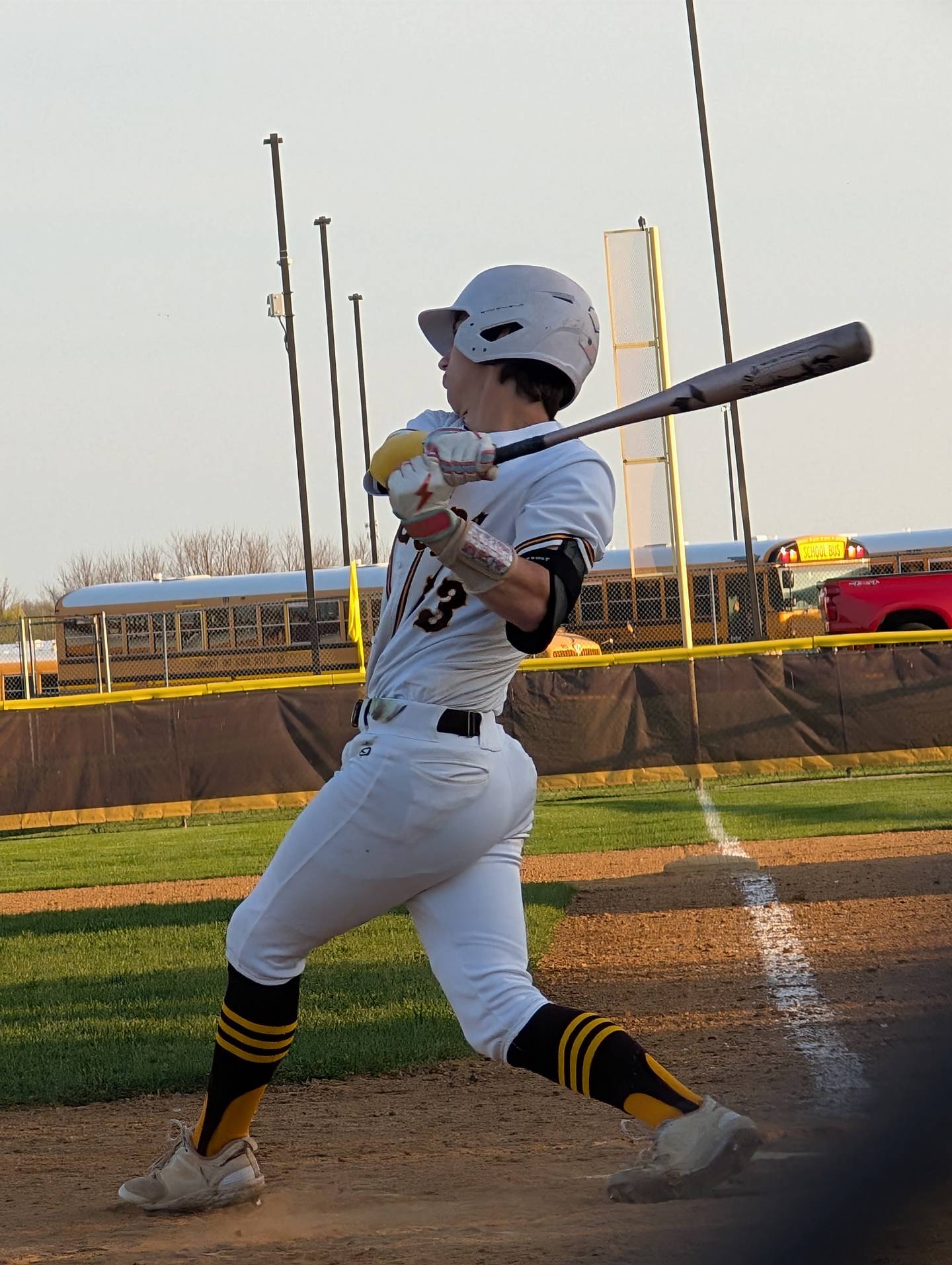 Jacobs' Andrew Robertson takes a swing against Cary-Grove on Wednesday, April 23, 2025, in Algonquin.