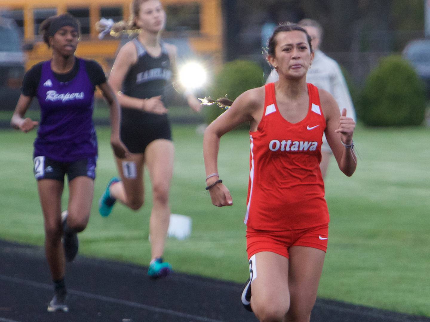 Ottawa's Shaylen Quinn competes in the 400-meter dash at the Interstate 8 Conference track meet last year in Sycamore.