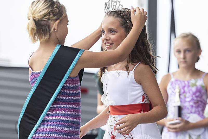 Arabella Marruffo is crowned winner Wednesday August 2, 2023 during the Young Miss Ogle County pageant.