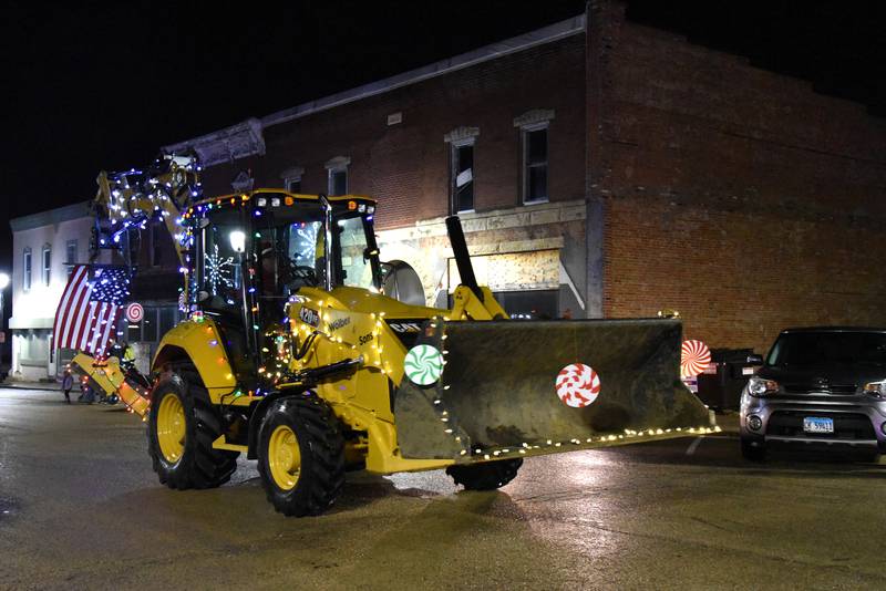 The Village of Mt. Morris' street department decrated its tractor for the lighted parade held on Saturday, Dec. 2, 2023.