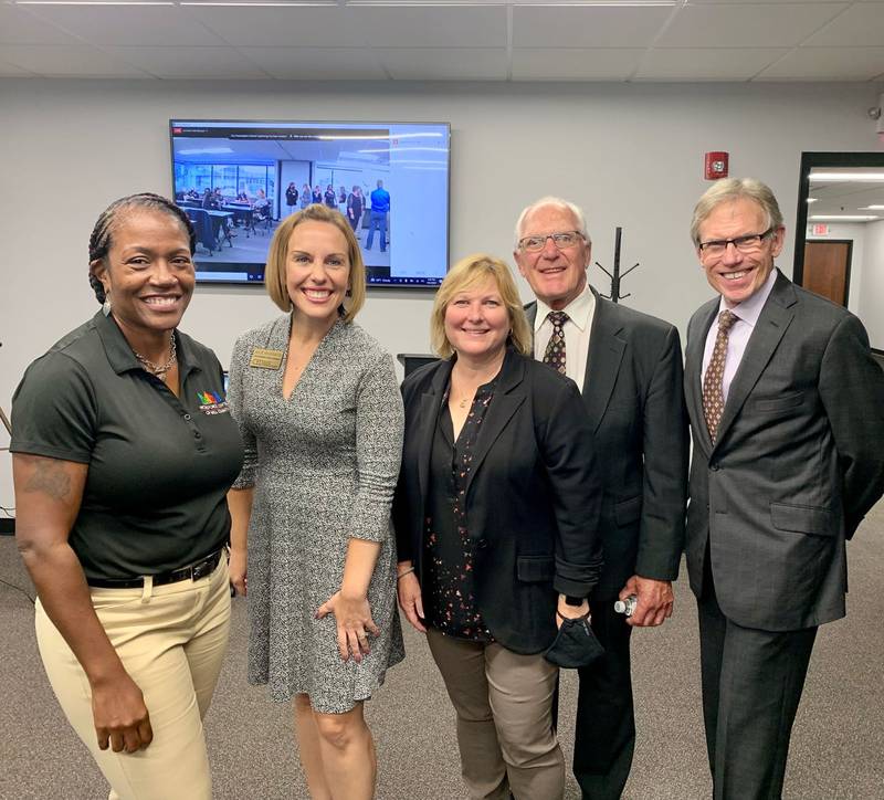 One reason why Michelle Stiff (left) is so passionate about her role as director of the Workforce Service Division of Will County is because a program similiar to some offered at Workforce changed Stiff's life when she was 20. Stiff is pictured with Julie Wilkinson, Will County Center for Economic Development vice president of investor relations; Caroline Portlock, director of the Workforce Investment board; Pat Mudron, Workforce Investment board member; and John Grueling president and CEO of the Will County Center for Economic Development.