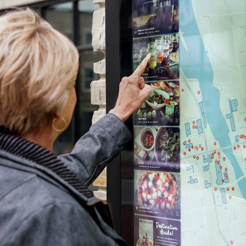 New digital kiosks have been installed at the First Street Plaza in St. Charles.