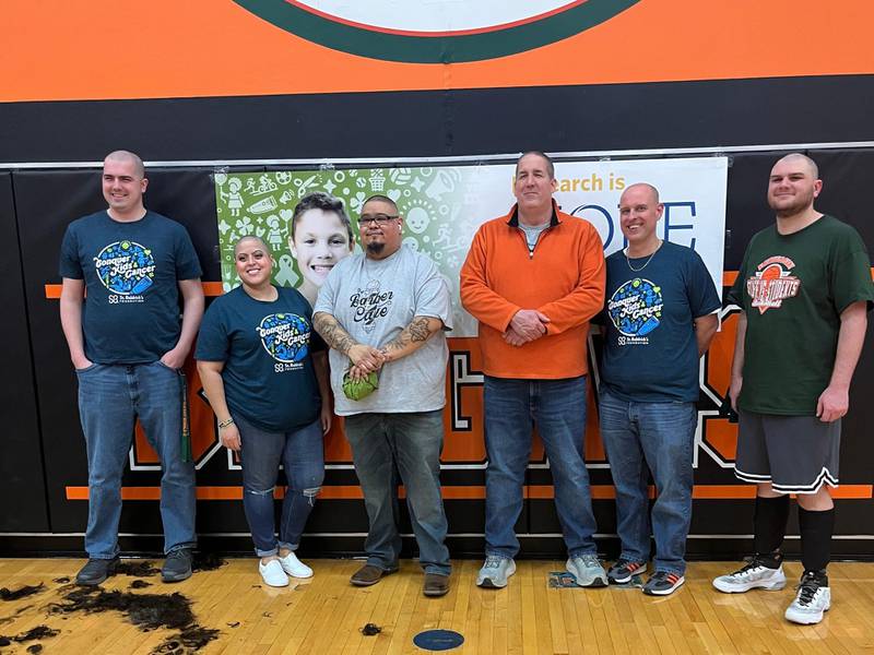 Plainfield East High School teachers and staff raised over $5,000 for the St. Baldrick’s Foundation with a head-shaving fundraiser on Thursday, March 20, 2025