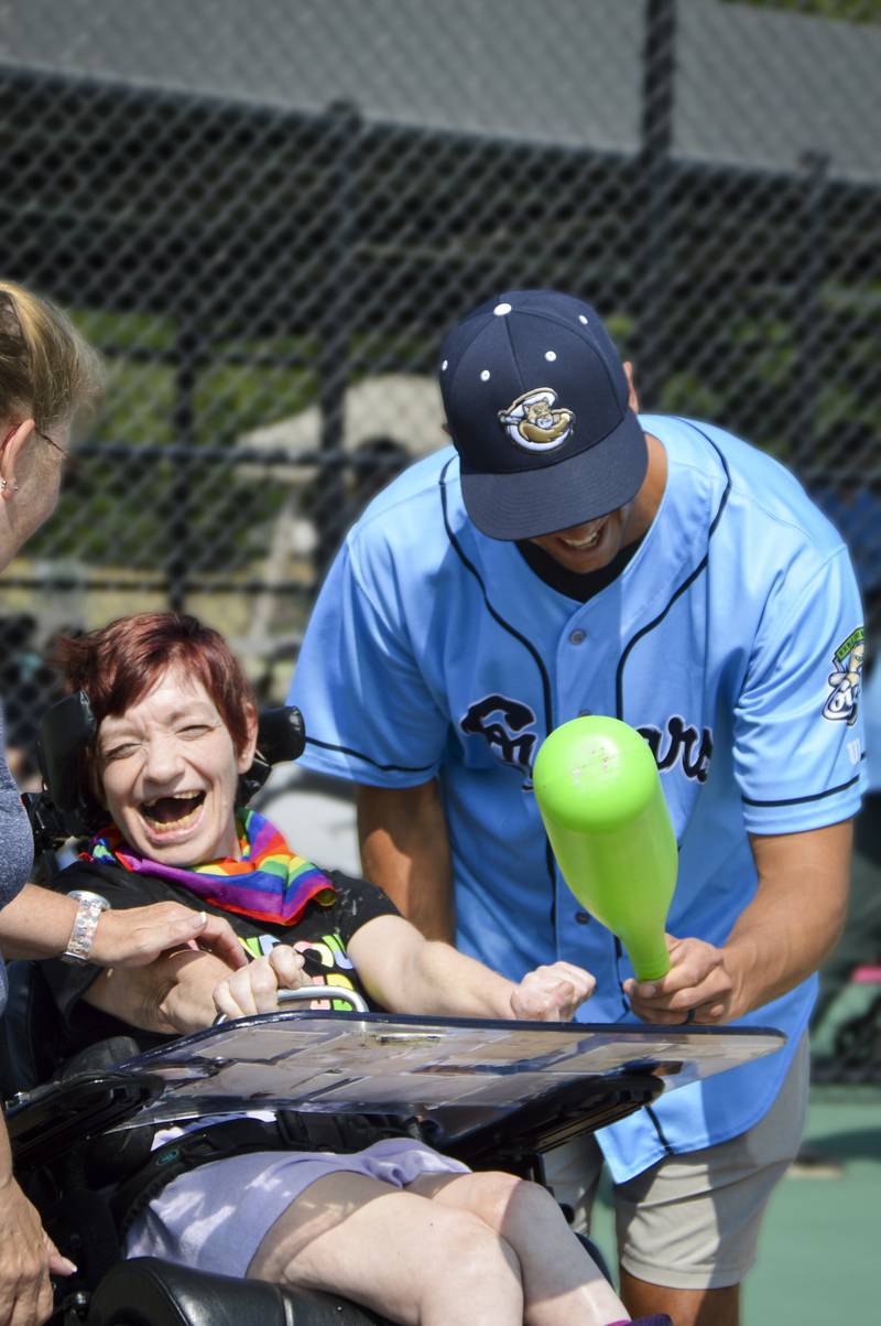 Photos Kane County Cougars players visit Marklund Hyde Center in