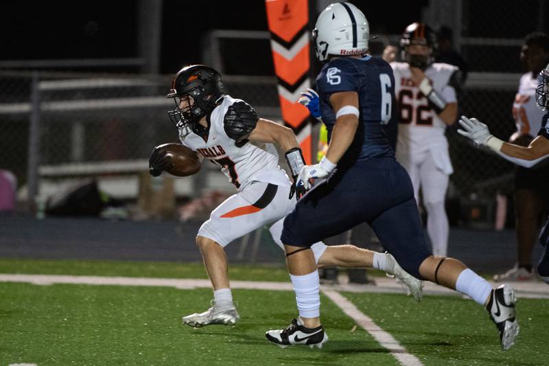 Dekalb's Lucas Boyer runs a play during a game against Plainfield South Friday Sept. 6, 2024 at Plainfield South High School