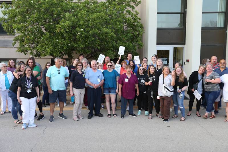 St. Margaret's employees gather for a photo at St. Margaret's Hospital on Friday, June 16, 2023 in Spring Valley.