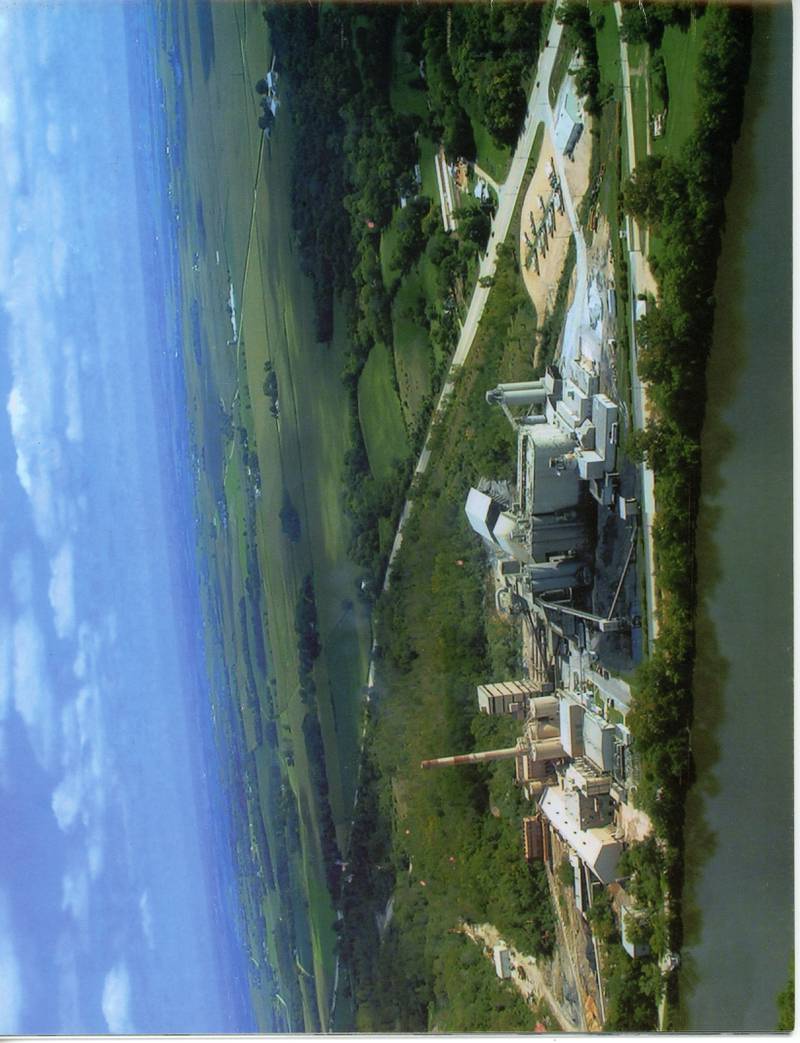 Here is an aerial photo of the cement plant in Dixon taken around 2005.