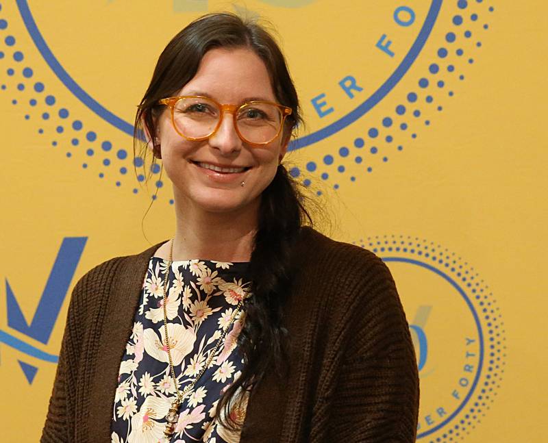 Amanda Weygand, Owner, Open Space Art Gallery and Studios poses for a photo during the Illinois Valley Chamber of Commerce 40 Under Forty Awards Gala on Thursday, Feb. 9, 2023 at Westclox in Peru.