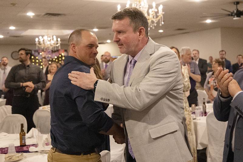 Dixon Public Works Director Matt Heckman (right) received the Dixon Citizen of the Year Friday, April 17, 2026, during the Best of Dixon celebration.