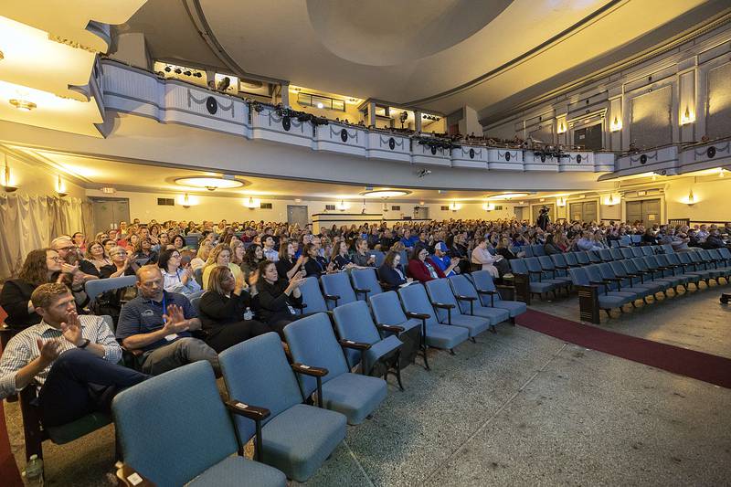 Attendees at The Midwest Summit for Leadership listened to several speakers talk Thursday, May 18, 2023 about guidance and handling adversity. The summit was held at the Historic Dixon Theatre.