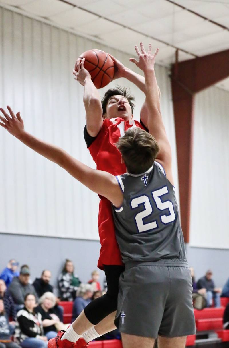 Princeton Christian Academy's Daniel Barnes shoots against Fulton Unity Christian Thursday night at PCA's Howard Hoffman Gym. PCA won 39-35.