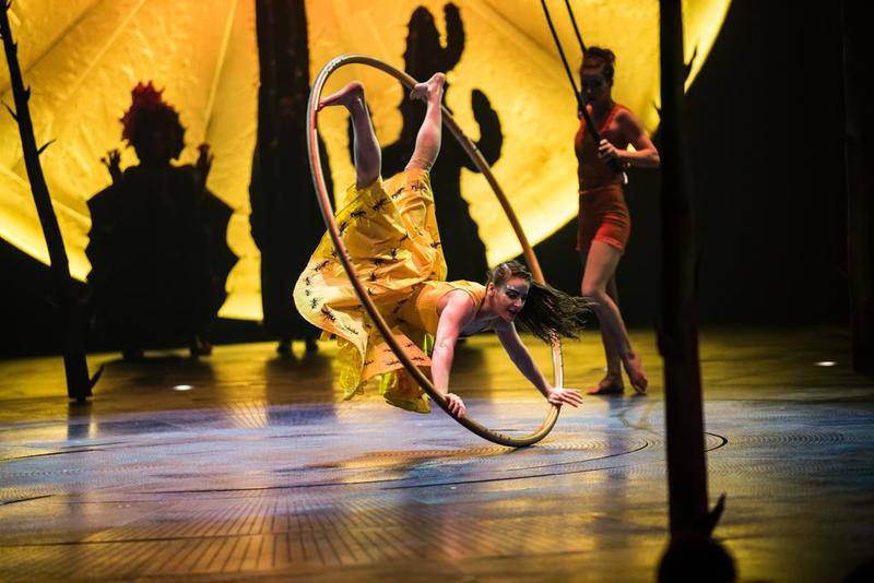 Angelica Bongiovonni performs on a Cyr wheel