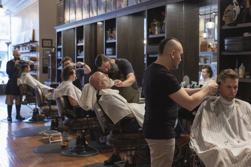Beardsgaard Barbers shapes and contours clients' hair into a style that fits them best.