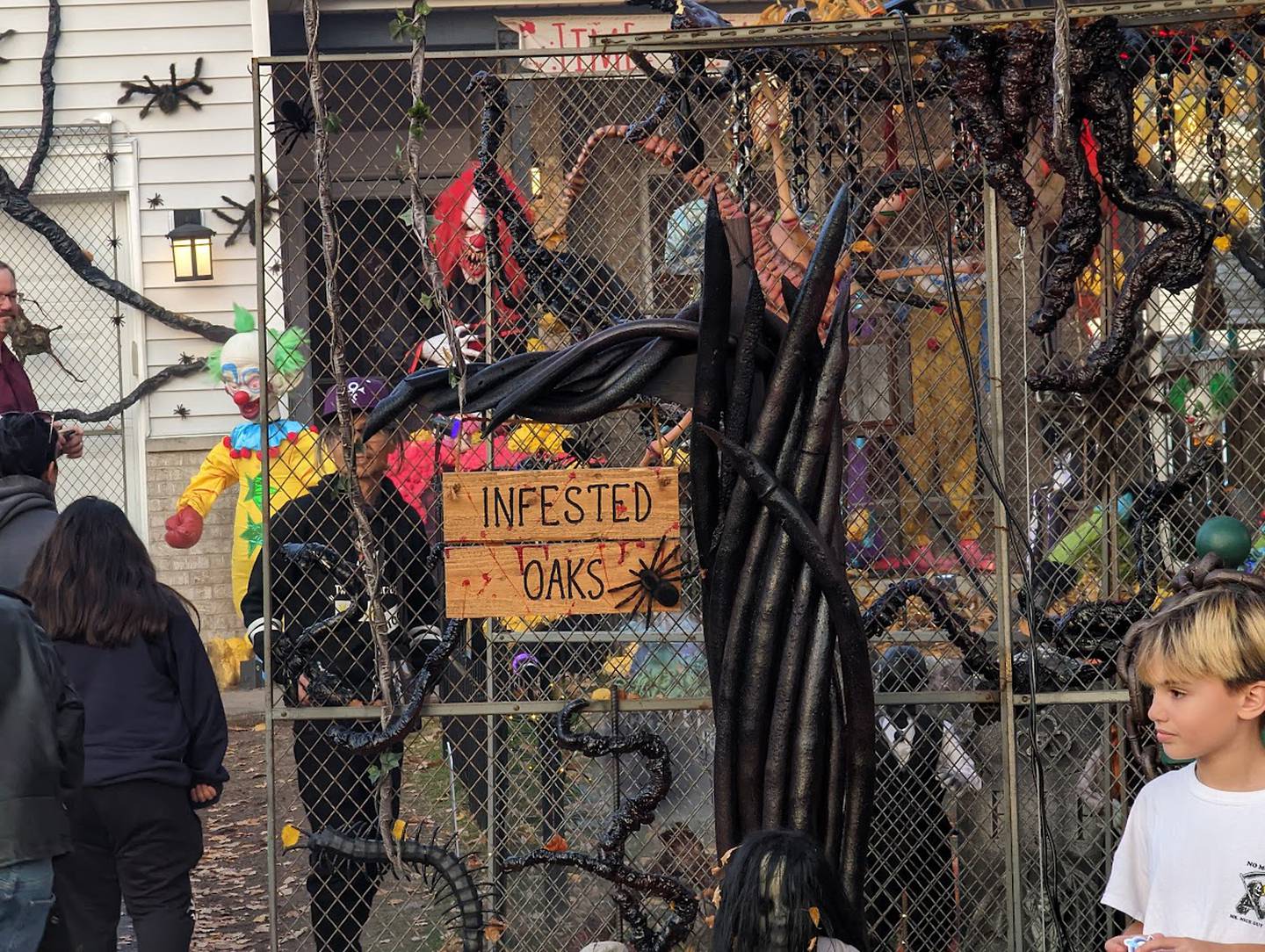 The "Stranger Things" home in Plainfield features more than the "floating Max" display. Dave and Aubrey Appel began decorating their yard for Halloween four years ago and add more displays every year, which is heavily influenced by pop culture. The Infested Oaks exhibit is seen on Saturday, Oct. 29, 2022.