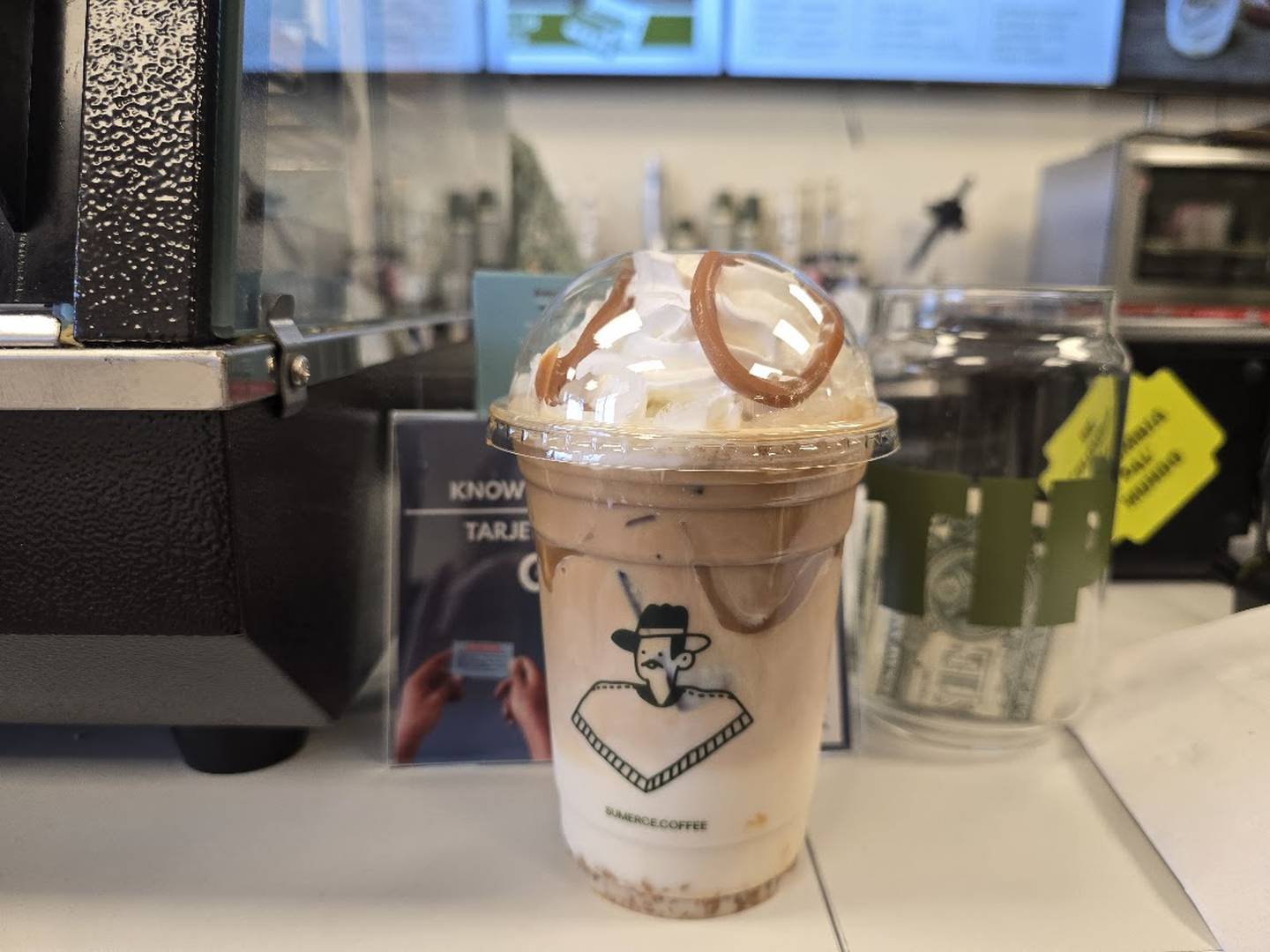 An arequipe laatte (a sweet espresso drink featuring Colombian caramel) is a signature drink at Sumercé Colombian Coffee Roasters in Crest Hill and is seen on Saturday, March 7, 2026.