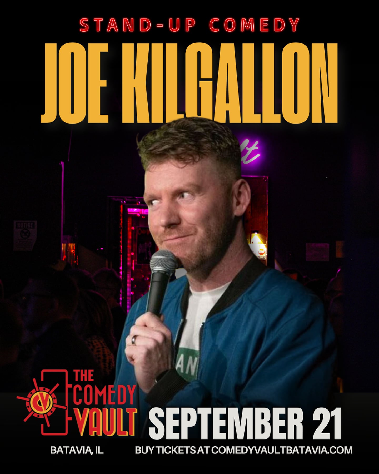 Joe Kilgallon will perform at The Comedy Vault in Batavia Sept. 21, 2025.